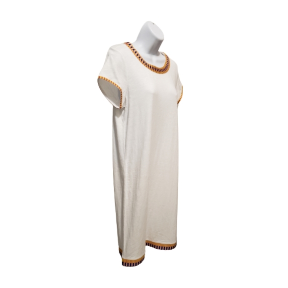 Boden White Embroidered Jersey T Shirt Dress - Picture 5 of 7